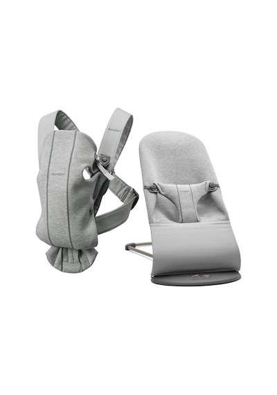 BabyBjörn 2'li Set Bliss Ana kucağı & Kanguru Mini 3D Jersey Light Grey