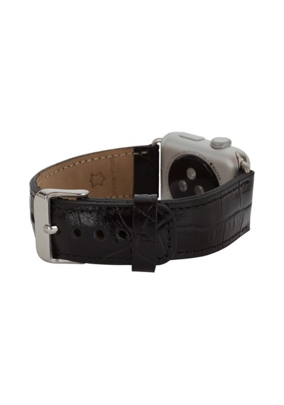 Bouletta Apple Watch Uyumlu Deri Kordon 42-44-45Mm Kroko Siyah
