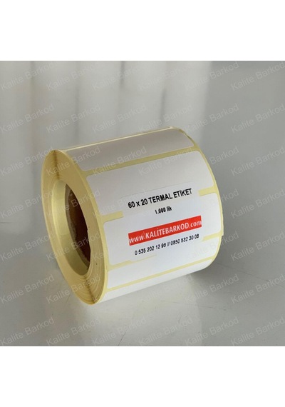 60X20 Termal Etiket Rulo Barkod Etiket Kalite Barkod