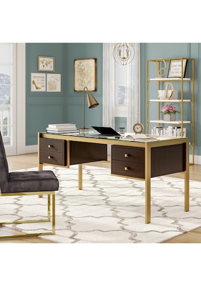 Megan Gold Metal Venge Çalışma Masası
