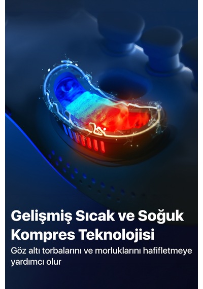 Ks700-e Akıllı Göz Masaj Aleti / Robotu Soğuk Kompress Mobil App, Isı Terapisi & Termoterapi Mor-lacivert