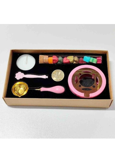 Pembe Patili Mum Mührü Seti Karışık