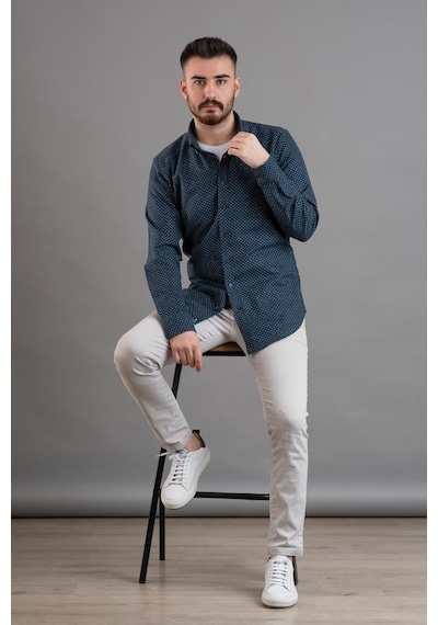 Dorss Desenli Slimfit Kışlık Erkek Gömlek