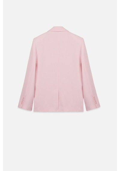 Thalure Kadın Pembe Oversize Kruvaze Blazer