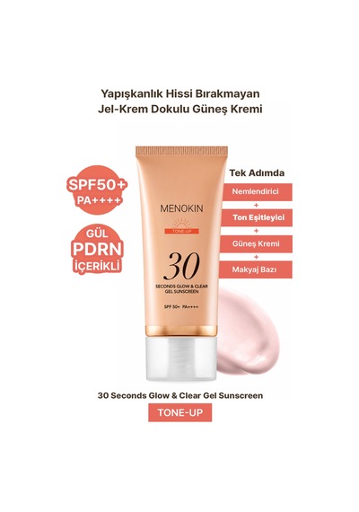 Ton Eşitleyici Jel-krem Dokulu Güneş Kremi Menokın 30 Seconds Glow & Clear Gel Sunscreen Tone Up