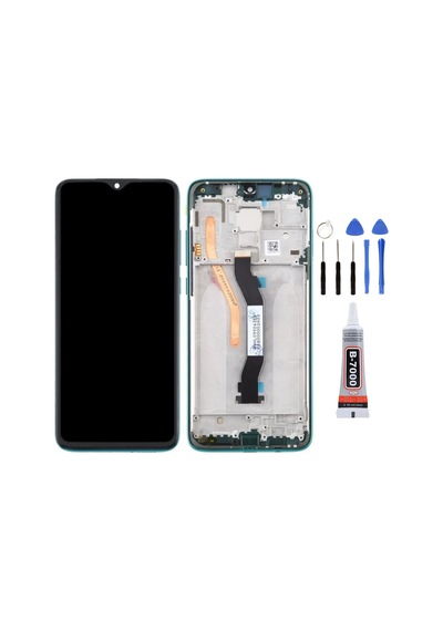 Xiaomi Redmi Note 8 Pro Çıtalı Yeşil Lcd Ekran Dokunmatik Tamir Seti Yapıştırcı Set Yedcom