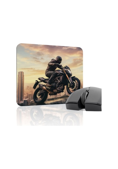 Motorsiklet Kaymaz Dikişli Kauçuk Oyuncu Mousepad V1 - 22x18 Gaming Mouse Pad Fare Altlığı