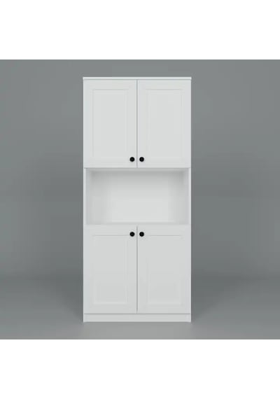 Lucas 4 Kapaklı Çok Amaçlı Dolap, Çok Amaçlı Banyo, Mutfak Ve Mikrodalga Fırın Dolabı - Beyaz Beyaz Lucas 4 Kapaklı Çok Amaçlı Dolap, Çok Amaçlı Banyo, Mutfak Ve Mikrodalga Fırın Dolabı - Beyaz Beyaz