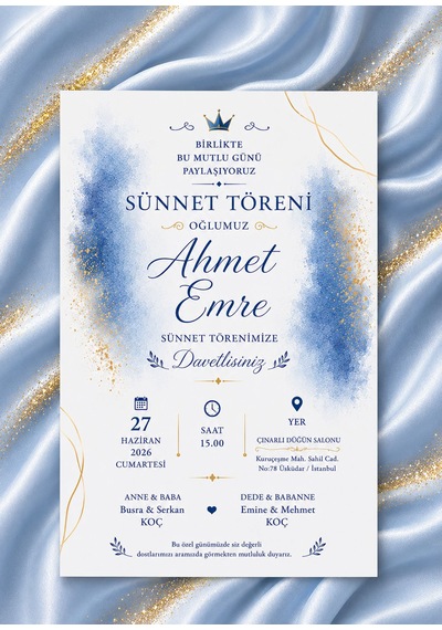 1000 Adet Ekonomik Sünnet Davetiyesi Ve Zarf 0044