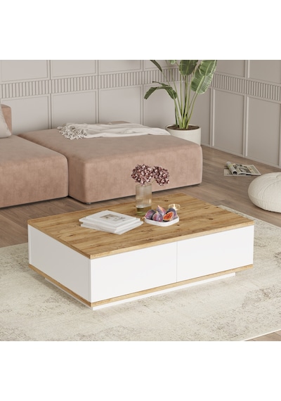 Robin Home Loft Orta Sehpa 2 Kapaklı Çam-Beyaz