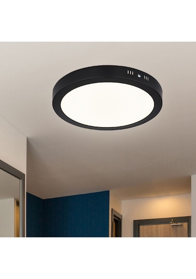 30 W Led Panel - Gün Işığı 3200k - Siyah Kasa - Yuvarlak - Sıva Üstü - Ct-5238g Diğer