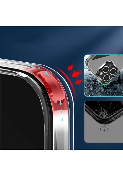 Apple Uyumlu iPhone 13 Pro Max Kılıf Standlı Şeffaf Silikon Zore L-Stand Kılıf Renksiz