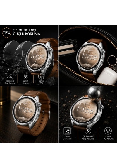 Honor Watch 6 İle Uyumlu Ekran Koruyucu Tpu, Tam Kaplayan Akıllı Saat Koruması 2 Adet, Çizilmeye Dayanıklı Şeffaf Koruma