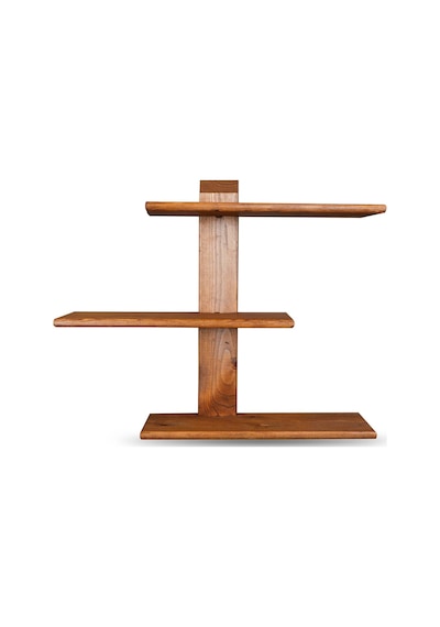 Dekoratif Ahşap 3 Raflı Duvar Rafı Kitaplık Çiçeklik Biblo Baharatlık Rafı 60x48x18 Cm Meşe