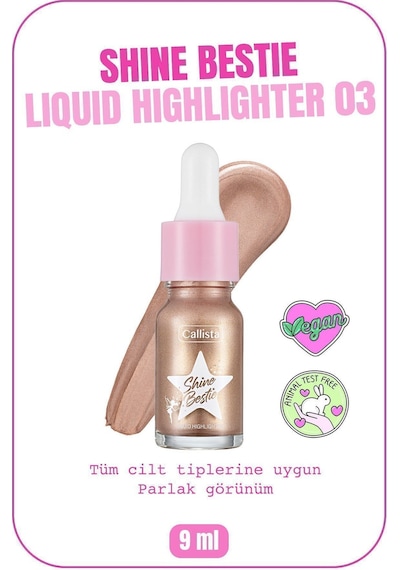 Callista Shine Bestie Highlighter Işıltılı Likit Aydınlatıcı - 03 Twinkle Pixie