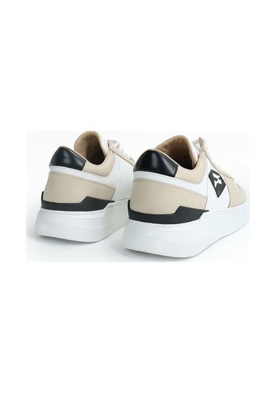 Harvey Beige Bej Beyaz Sneaker Erkek Deri Ayakkabı 001