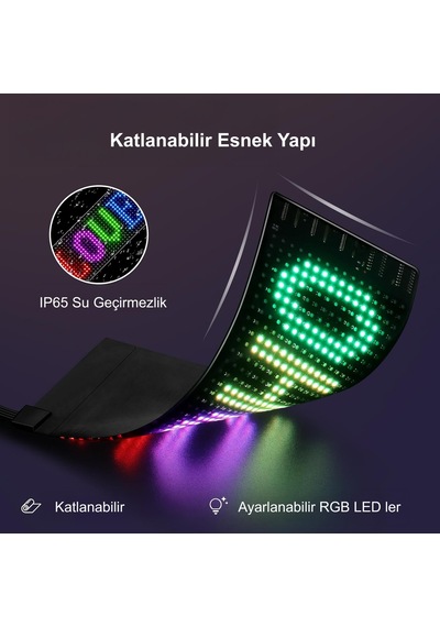 Hymark Programlanabilir 17x7cm Matrix Kayan Yazı Emoji Led Ekran