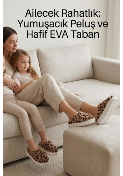 Unisex Hafif Ve Yumuşak Peluş Kaymaz Taban Anne Çocuk Misafir Leopar Desenli Ev Terliği 5808 Kahverengi Unisex Hafif Ve Yumuşak Peluş Kaymaz Taban Anne Çocuk Misafir Leopar Desenli Ev Terliği 5808 Kahverengi