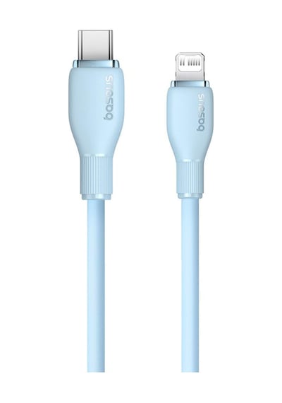 Baseus Pudding 1.2 M Hızlı Şarj Özellikli Type-C to Lightning 20 W Kablo Mavi