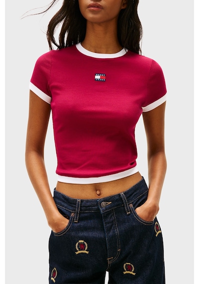 Tommy Jeans Bayan T Shirt Dw0dw22575 Vlc Vişne Vişne