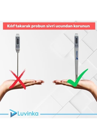 Ch-103 Dijital Mutfak Termometresi, Sivri Uçlu Gıda Ve Et Sıcaklık Ölçer Prob Ahşap