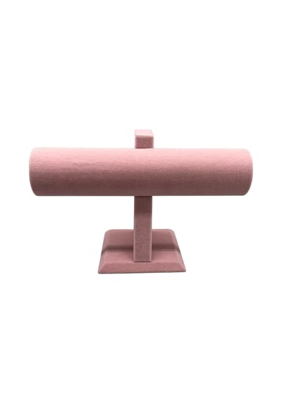 Yerli Üretim Süet Kumaş Pembe Renk Saat - Bileklik Sergileme Standı Çok Renkli