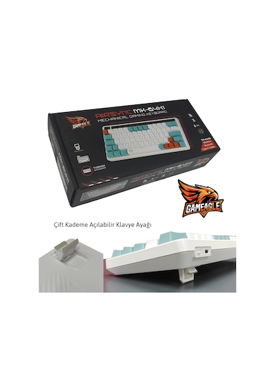 Gameagle Airsync MK-64X1aAAB Mavi Switch Kablosuz Oyuncu Mekanik Klavye