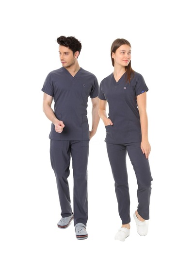 İba Medikal Füme Flexcool Likralı Doktor Hemşire Scrubs Unisex