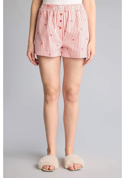 Defacto %100 Pamuk Regular Fıt Elastik Bel Poplin Kırmızı Pijama Alt H7412ax26hsrd197 Kırmızı-rd197