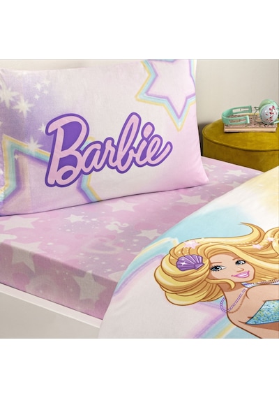 Taç Lisanslı Barbie Mermaid Tek Kişilik Pamuk Nevresim Takımı 000000001000050294 Çok Renkli