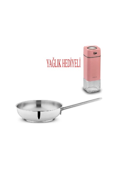 Held Çelik Tava 24 Cm Ve Pembe Yağlık Gri