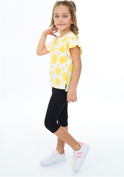 Toontoy Kids Toontoy Kız Çocuk Batikli Kaprili Takım Koyu Sarı