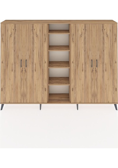 Arges Dolap 12 Raflı 4 Kapaklı 220x30x163 Çam-çam Atlas Çam - Atlas Çam