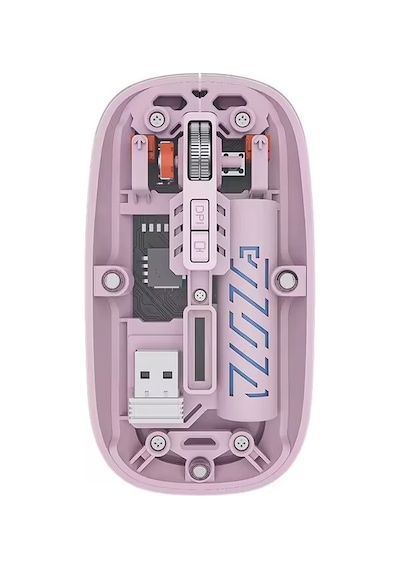 Şeffaf Ultra Hassas Kablosuz Şarjlı Mouse 9 Farklı Renk Dpı Ayarı 100 Saat Üzeri Şarj Süresi Pembe 001