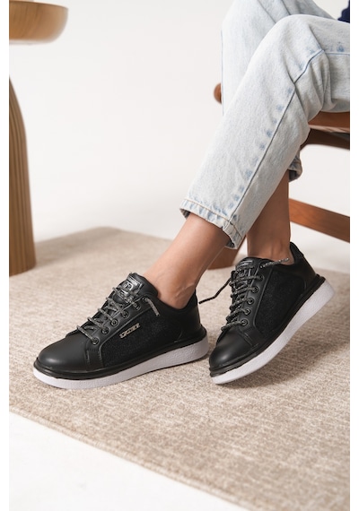 Garantili D0703 Günlük Ortopedik Kadın Sneaker Spor Ayakkabı Siyah