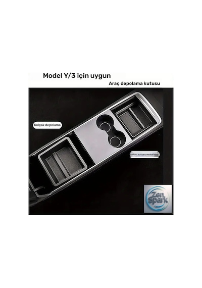 Tesla Model Y / 3 2017 2023 Uyumlu Araç Organizer, Konsol Düzenleyici 4 Lü Set