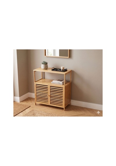Yıldıray Metal Bambu 2 Kapaklı Raflı Düzenleyici Organizer Bej