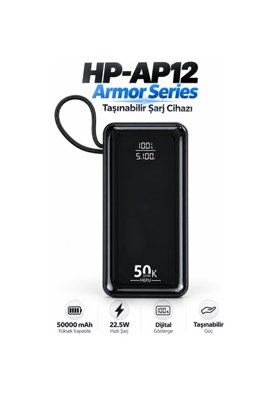 Hepu Hp-ap12 Armor Series 50000 Mah Hızlı Şarj Taşınabilir Şarj Cihazı