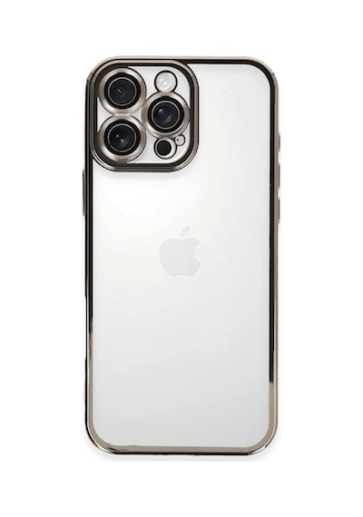 Apple  Uyumlu  iPhone 16 Pro Max Kılıf Kamera Korumalı Lensli Silikon Titanyum Gri