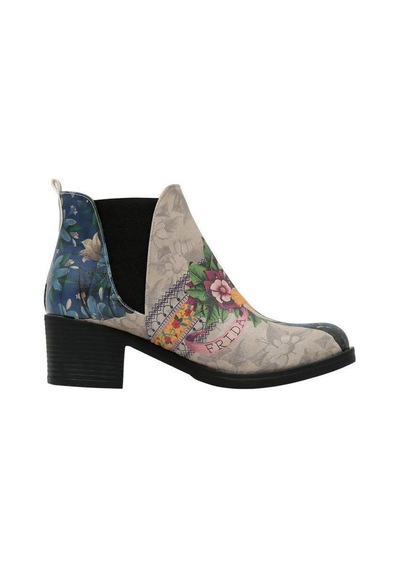 Kadın Vegan Deri Bej Bilekte Bot - A Flower From The Past Frida Kahlo Tasarım Multicolor Kadın Vegan Deri Bej Bilekte Bot - A Flower From The Past Frida Kahlo Tasarım Multicolor