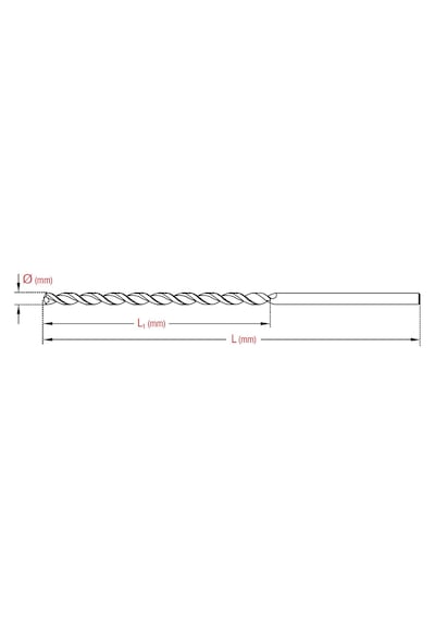 5350 Hss Parabolik Uzun Matkap Ucu 1.0 Mm