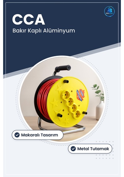 Makaralı Uzatma Kablosu Cca Kaynak Makinesi Atölye Sahada Kullanı 15 M Ve Üzeri