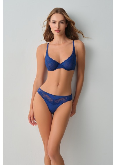 Suwen Floral Dantelli String Külot Wsl10210195377 Petrol Mavisi