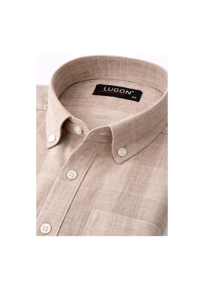 Lugon Klasik Regular Fit Uzun Kol Erkek Gömlek 7608 Krem