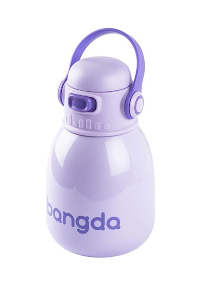Bangda Mor Çift Katmanlı Tutacaklı Paslanmaz Çelik Çocuk Termosu 800ml Mor