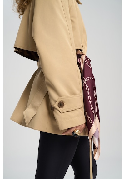 Mai Collection Mai Studios Co. Tyra Camel Kemerli Kısa Trençkot CAMEL