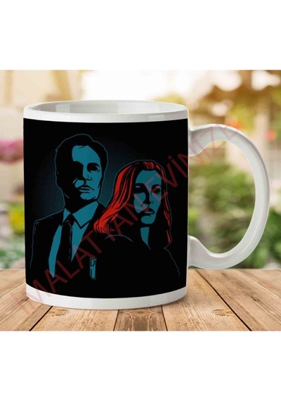 Truth Seekers Mulder And Skully X Files Iki Tarafı Baskılı Kupa Bardak Çok Renkli