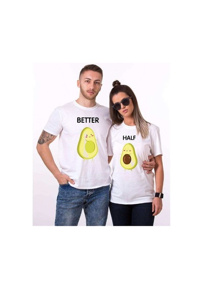 Tshirthane Better Half Sevgili Kombinleri Tshirt Kombini Beyaz