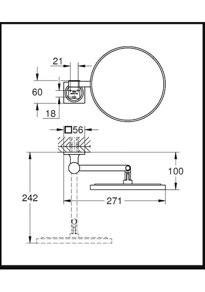 Grohe Allure Makyaj Ve Tıraş Aynası, Fırçalı Bakır 40967dl1
