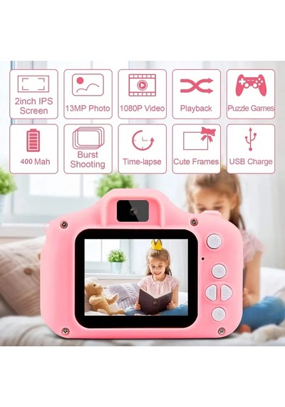 Büro Ev Ofis si İçin Pembe Mini Kamera Fotoğraf Makinesi